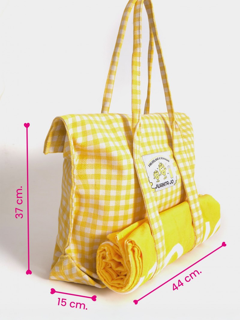 Bolso De Playa Mediano Amarillo Amalfi