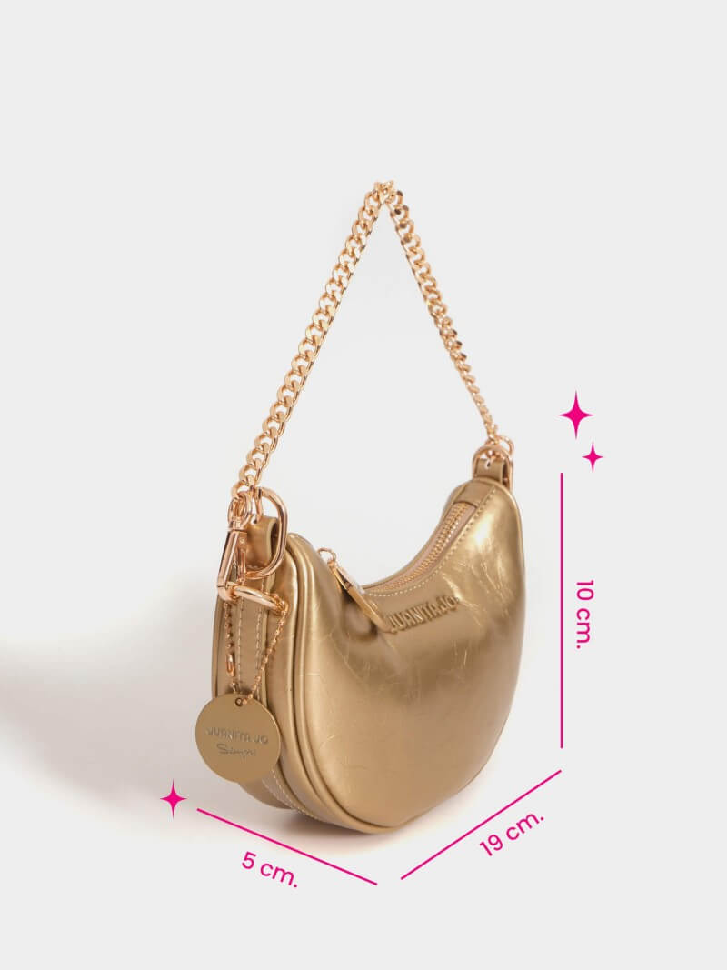 Cartera De Hombro Oro Aura