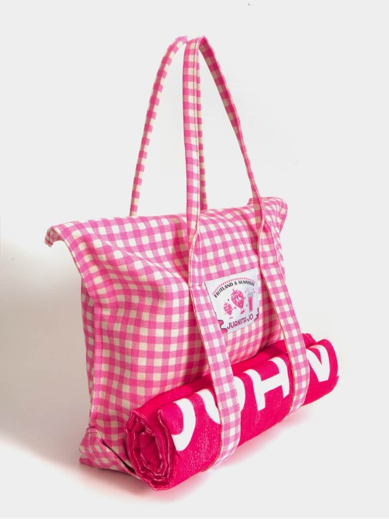 Bolso De Playa Mediano Fucsia Amalfi