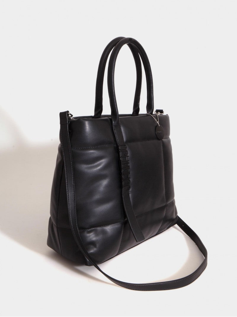Cartera Negra Mediana Puffer