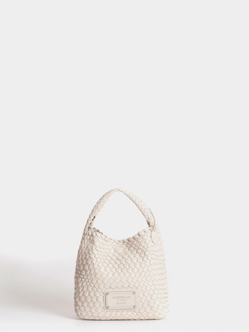 Cartera Chica Color Crema Lazo