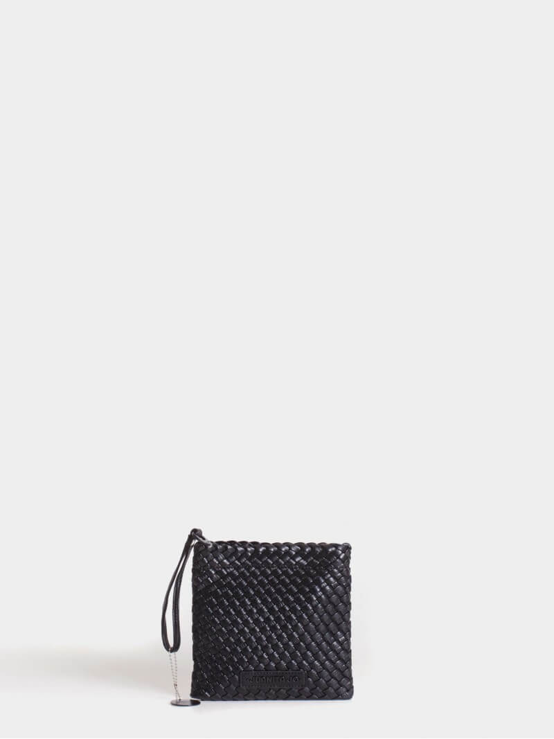 Pouch Cuadrado Negro Lazo