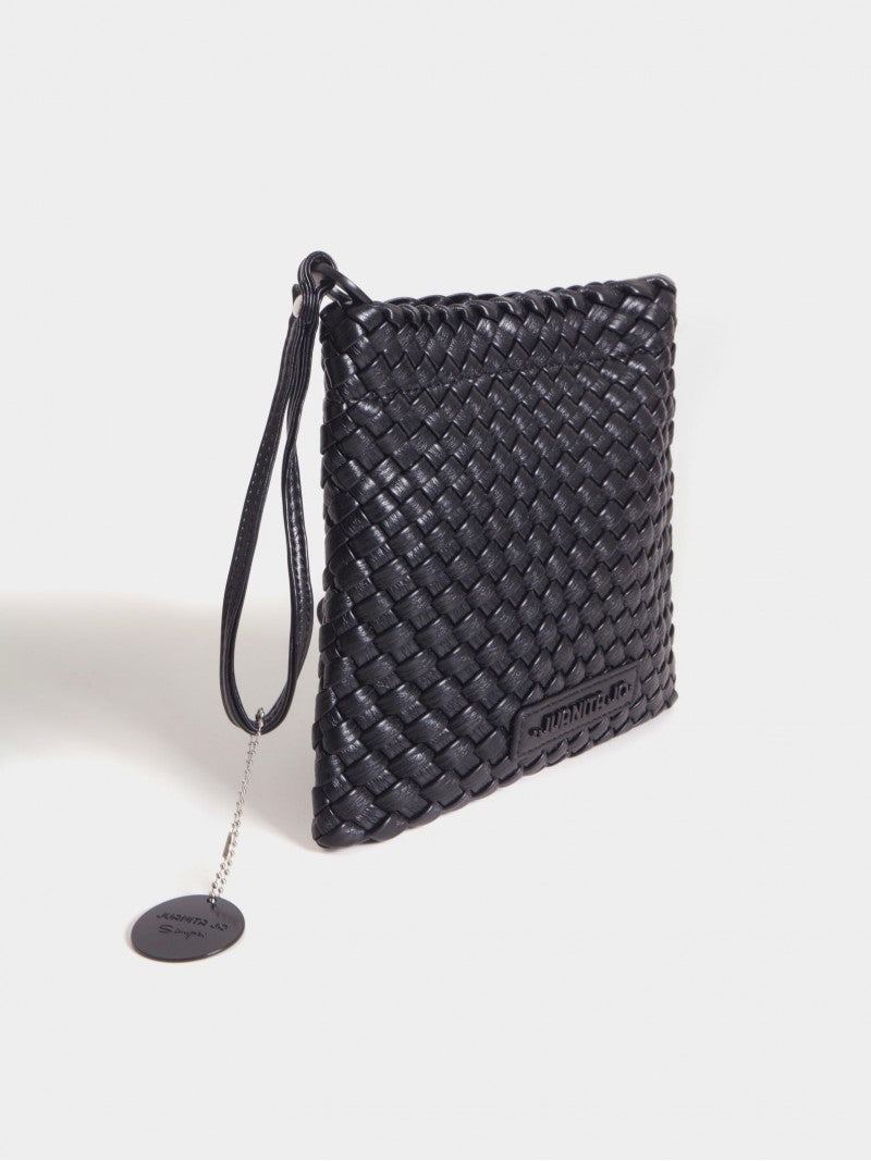 Pouch Cuadrado Negro Lazo
