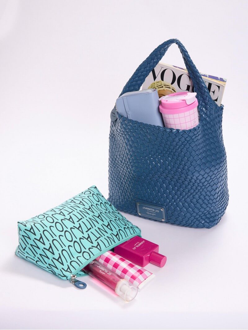 Cartera Mediana Azul Lazo