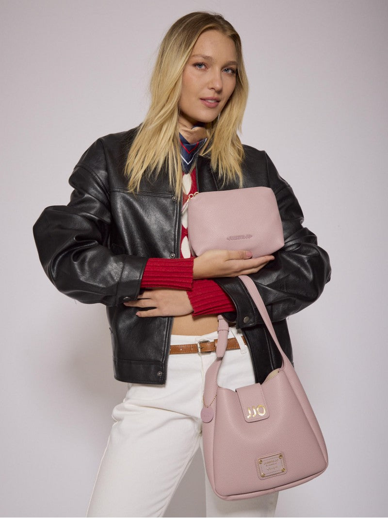 Cartera Rosa Tipo Bucket Chica Lina
