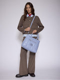 Cartera Mediana Celeste Puffer