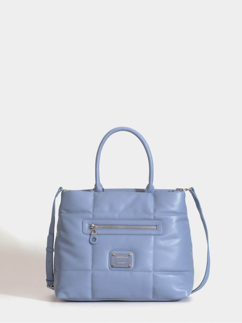 Cartera Mediana Celeste Puffer
