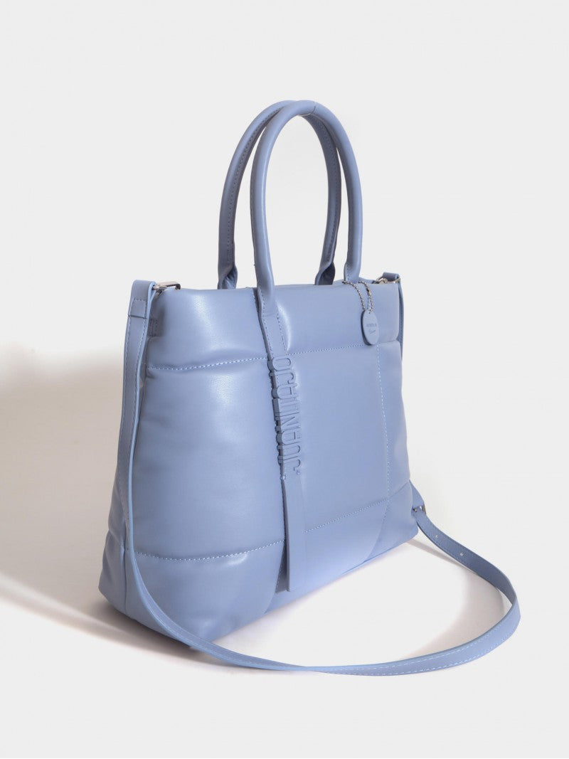 Cartera Mediana Celeste Puffer