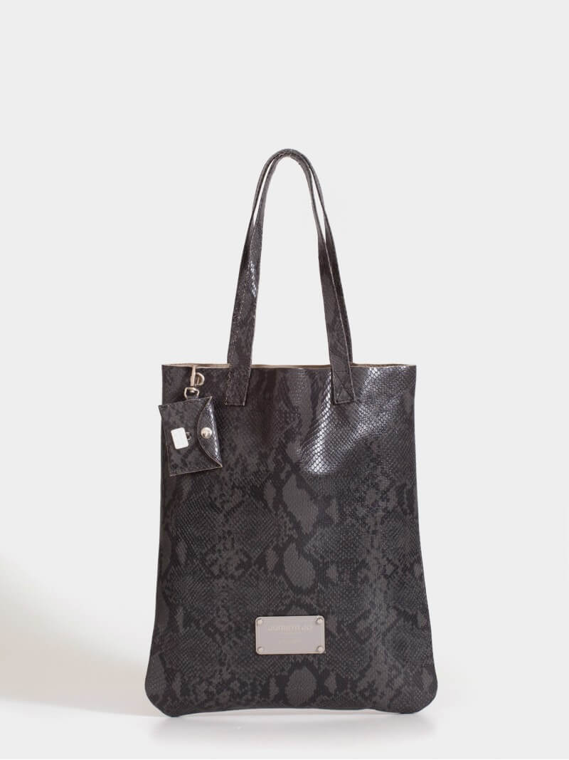 Tote Bag Gris De Cuero Génova