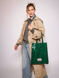 Tote Bag Verde De Cuero Génova