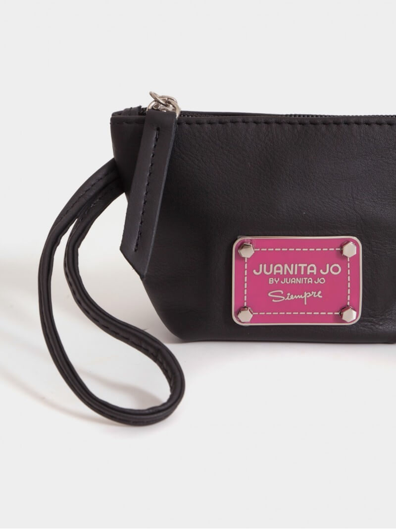 Monedero Negro De Cuero Génova