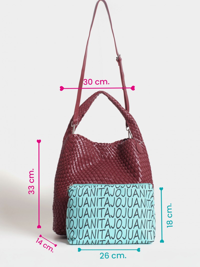 Cartera Mediana Bordó Lazo