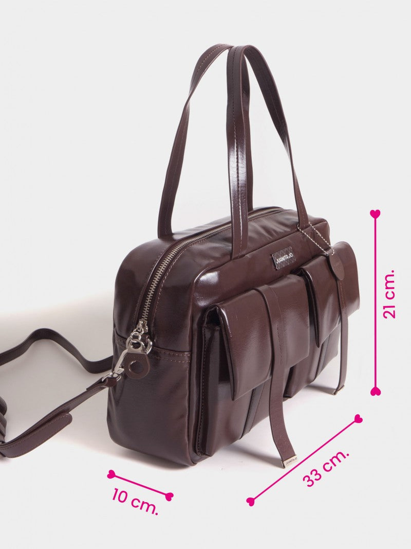 Cartera Grande Color Cacao Roxie