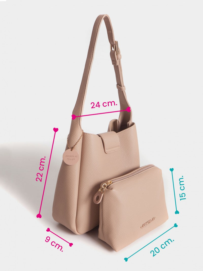 Cartera Camel Tipo Bucket Chica Lina