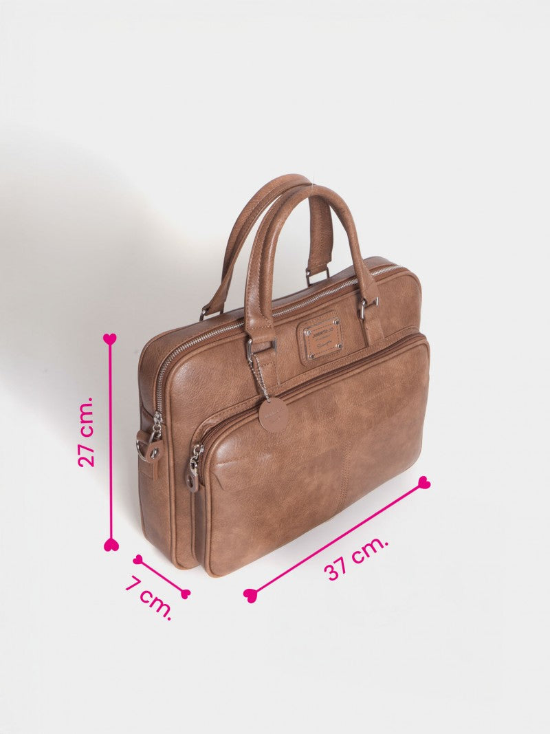 Maletín Porta Notebook Marrón Boss Slim