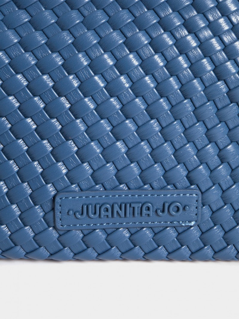 Set Lazo: Cartera Mediana + Sobre Pouch Rectangular Azul