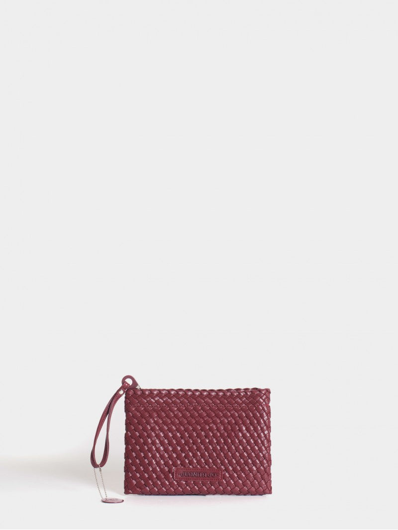 Set Lazo: Cartera Mediana + Sobre Pouch Rectangular Bordó