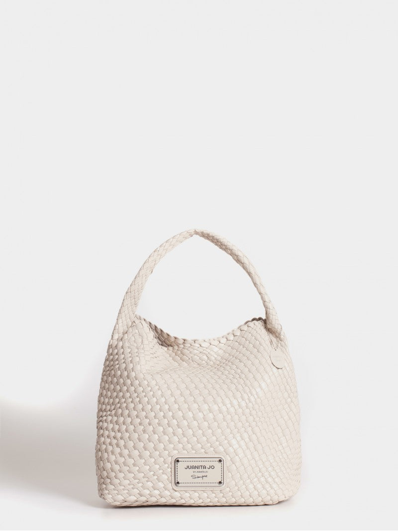 Set Lazo: Cartera Mediana + Sobre Pouch Rectangular Crema