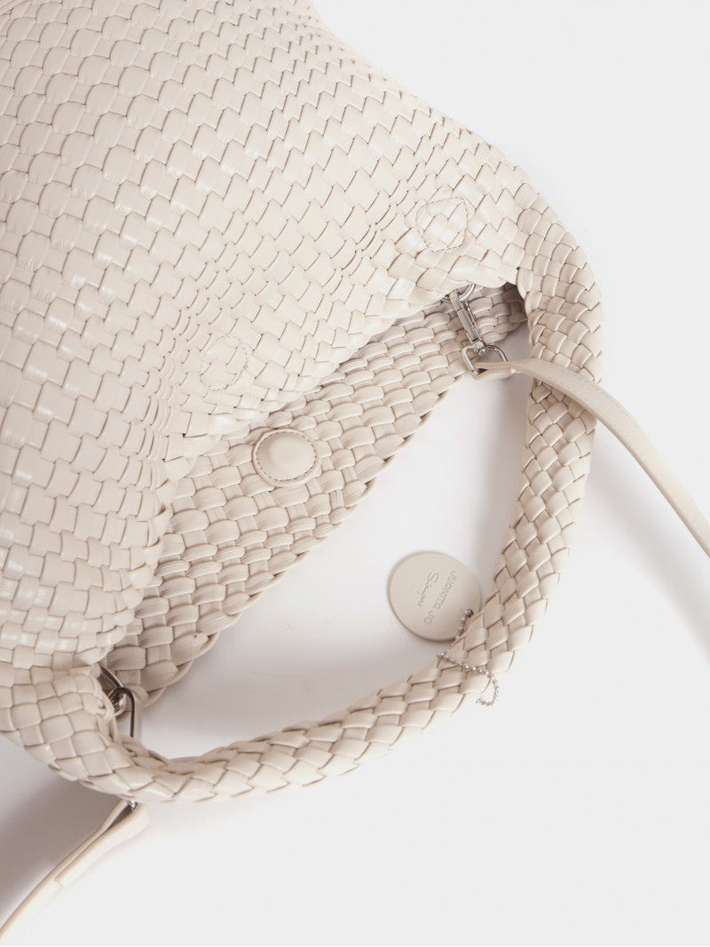 Set Lazo: Cartera Mediana + Sobre Pouch Rectangular Crema