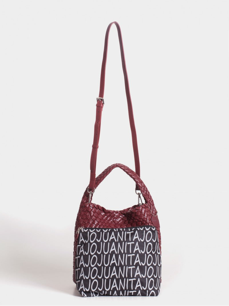 Set Lazo: Cartera Chica + Sobre Pouch Cuadrado Bordó