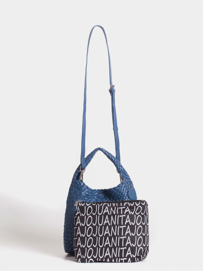 Set Lazo: Cartera Chica + Sobre Pouch Cuadrado Azul