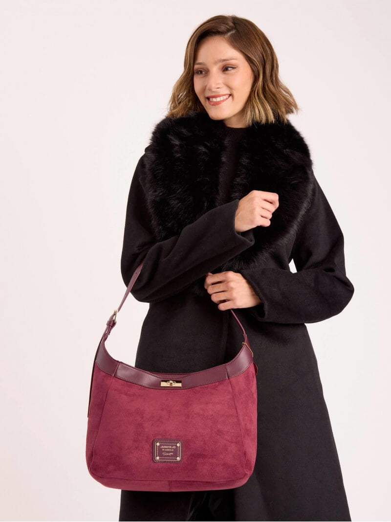 Cartera De Hombro Bordó Virginia