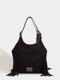 Cartera Flecos Mediana Negra Montana