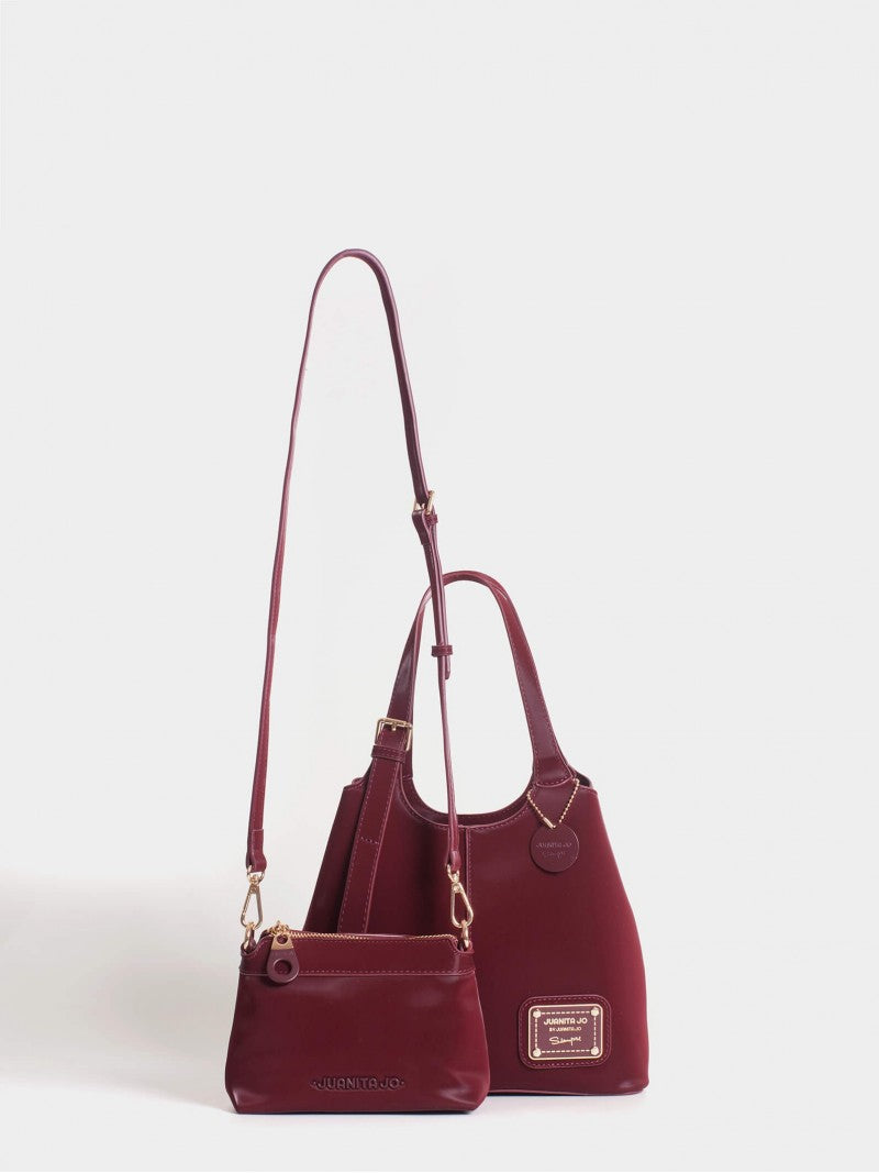 Cartera De Mano Y Minibag Meryl Bordó