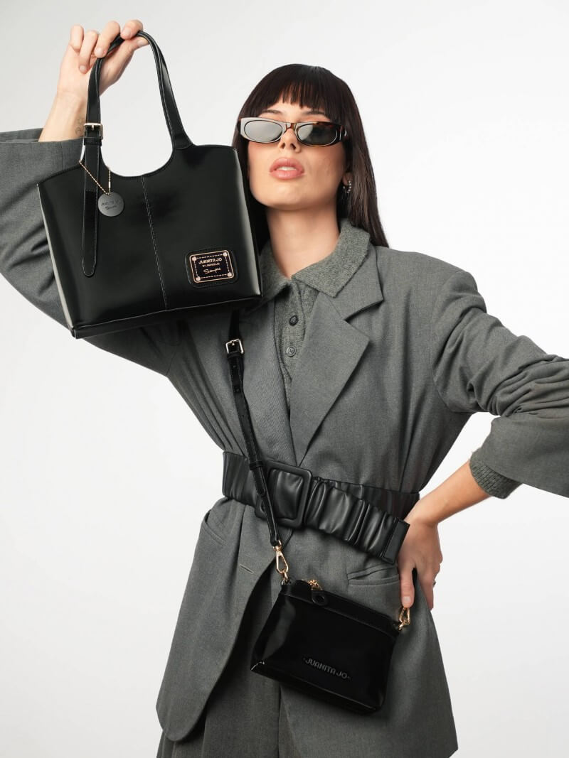 Cartera De Mano Y Minibag Meryl Negro