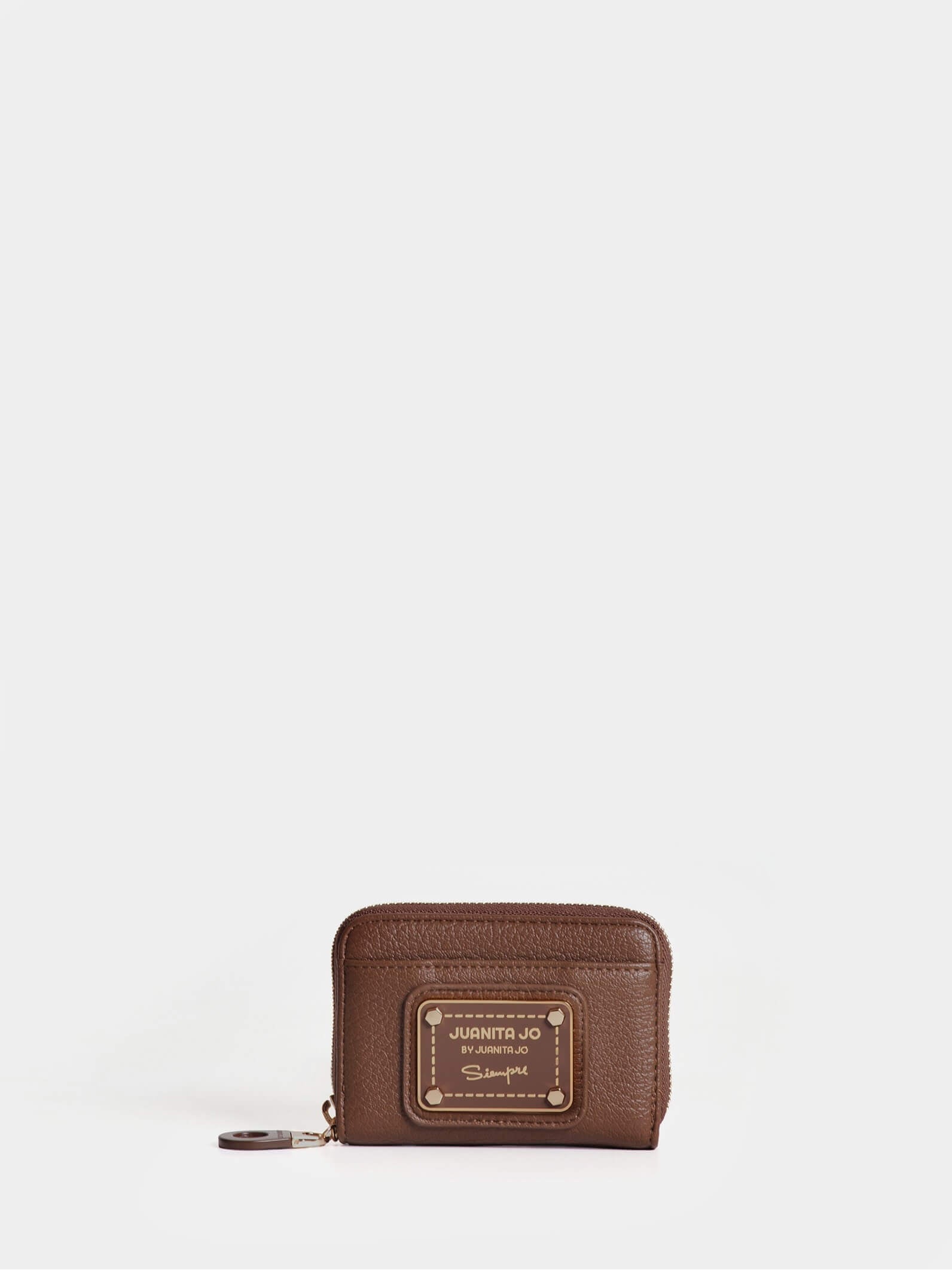 Tarjetero Abanico Con Bolsillo Externo Chocolate