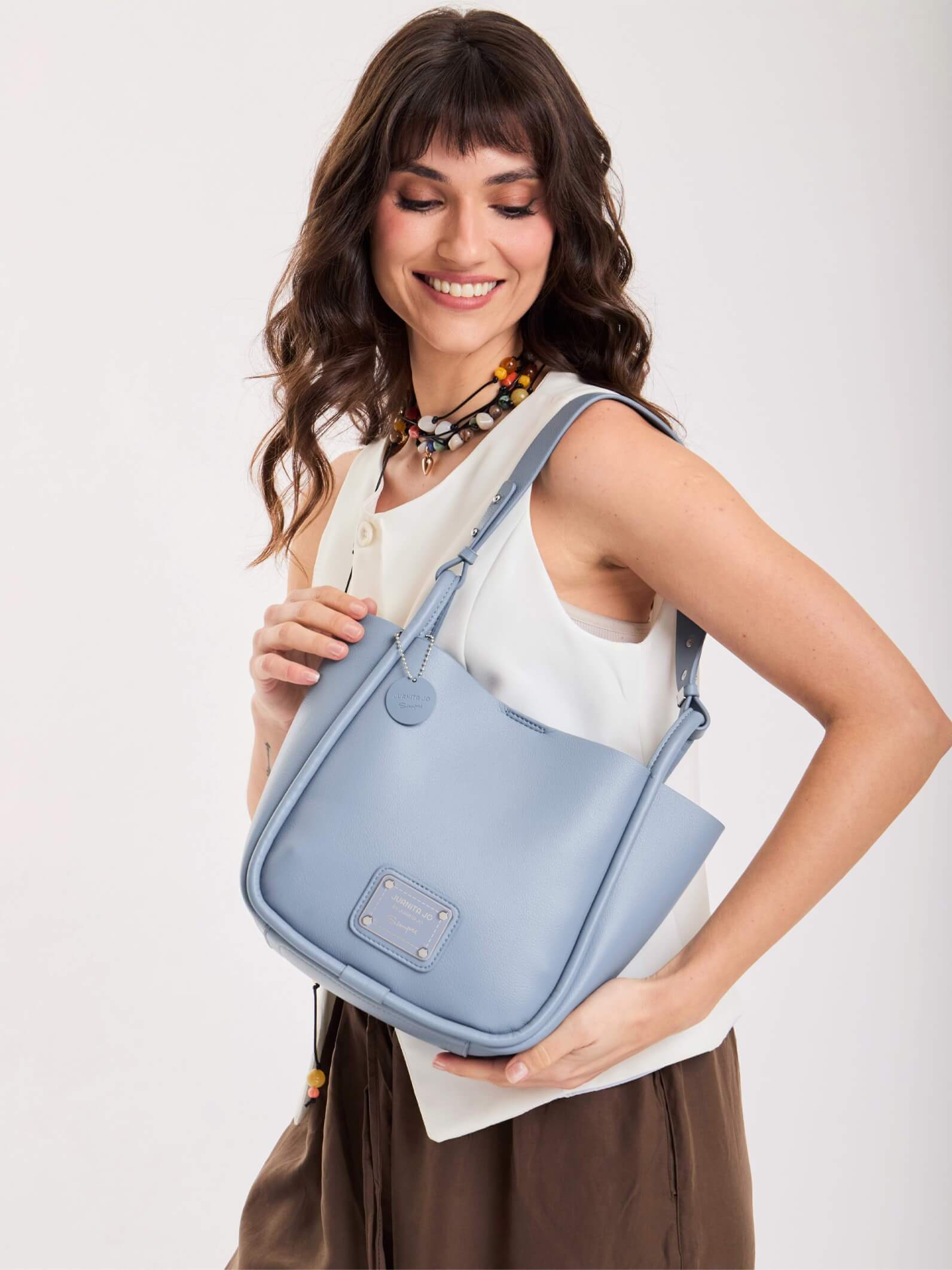 Cartera Carol Mediana Celeste